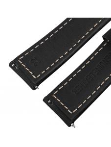 AooHome Black Genuine Leather watch Band 22mm Quick Release Strap Wristband