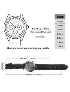 AooHome Black Genuine Leather watch Band 22mm Quick Release Strap Wristband