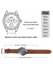 AooHome Brown Genuine Leather watch Band 22mm Quick Release Strap Wristband