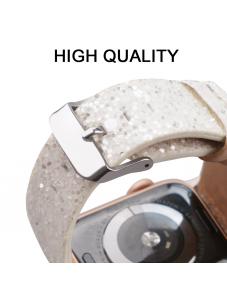 AooHome White Glitter Sparky Bands Sequins Replacement for Apple Watch Band