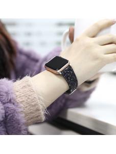 AooHome Black Glitter Sparky Bands Sequins Replacement for Apple Watch Band