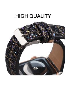 AooHome Black Glitter Sparky Bands Sequins Replacement for Apple Watch Band