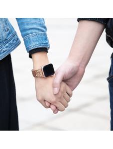 AooHome Rose Golden Glitter Sparky Bands Sequins Replacement for Apple Watch Band