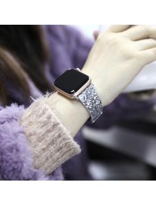 AooHome Silver Glitter Sparky Bands Sequins Replacement for Apple Watch Band