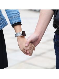 AooHome Silver Glitter Sparky Bands Sequins Replacement for Apple Watch Band